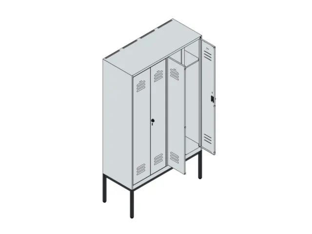 locker voor scheiding van kleding,HxBxD 2120x1200x500mm,4vak