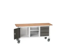 werkbank,HxBxD 830x1750x600mm,multiplexblad,uitrusting: 3laden,kast