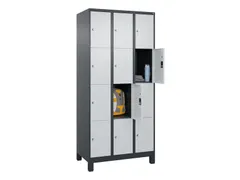 lockerkast,HxBxD 1950x900x500mm,3x4vakken,vak B 300mm,cil.-slot,voeten