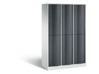 lockerkast cil.slot 1950x1150x540mm 3x2 vakken RAL7035 front RAL7021 - 1