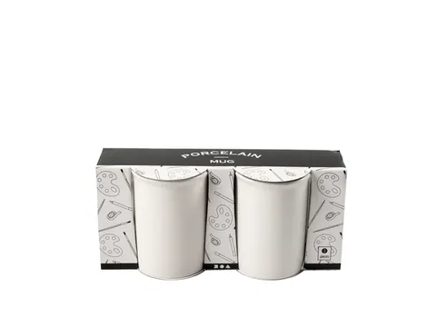 Mok Creativ Company porselein 2 stuks wit