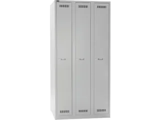 garderobekast,HxBxD 1850x900x500mm,3vak,cil.-slot,romp lichtgrijs - 1
