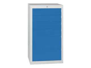 Ladenkast 900x500x500mm 4/2laden Glijgeleiding Ral7035 Front Ral5012 - 2