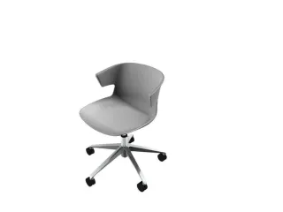 Draaistoel Kunststof Kuip Grijs 420-520mm Voetkruis Aluminium - 1