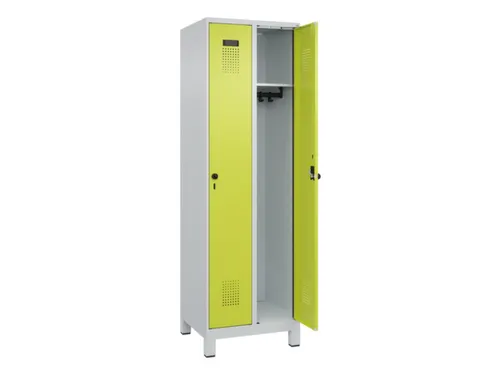 locker,HxBxD 1950x600x500mm,2vak,vak B 300mm,draaigrendel,voeten