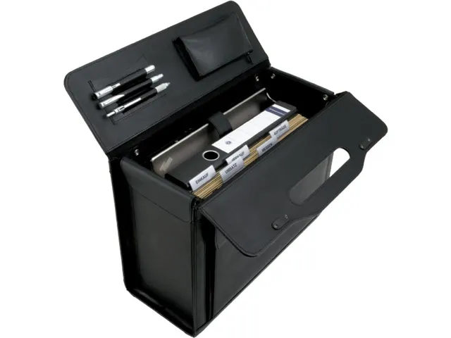 Valise pilote Alassio Verona cuir véritable noir