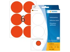 HERMA 2286 Multipurpose etiketten Rond 50mm Fluor Rood 144 stuks