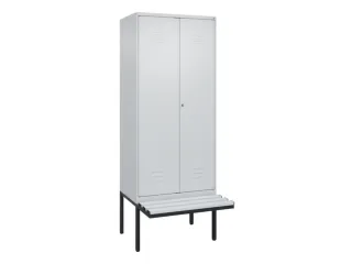 PBM-locker met bank,HxBxD 2120x800x815mm,2vak,vak B 400mm,cil.-slot - 1