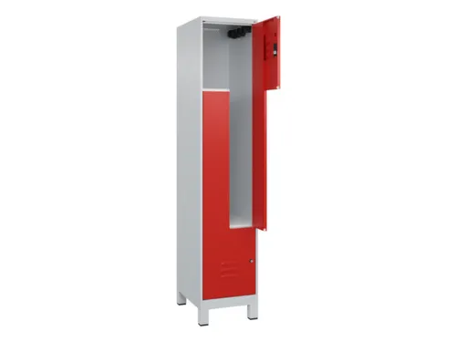 Z-garderobekast,HxBxD 1950x400x500mm,vak B 200/400mm,cil.-slot,voeten