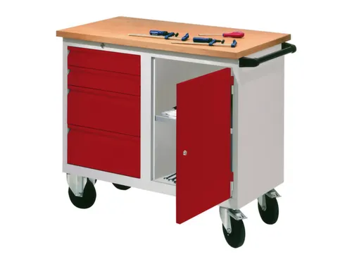 Werkplaatswagen 4 Laden 400kg Staalplaat Ral7035 Frontral 3000