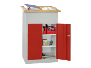 Massieve Lessenaarkast 1100/1200x700x600mm Ral 7035 Front Ral 3000 - 2
