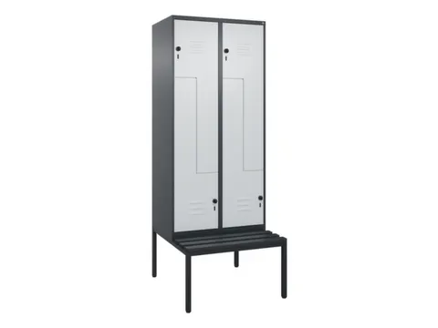 Z-garderobekast,HxBxD 2120x800x815mm,4vak,vak B 400mm,draaigrendel