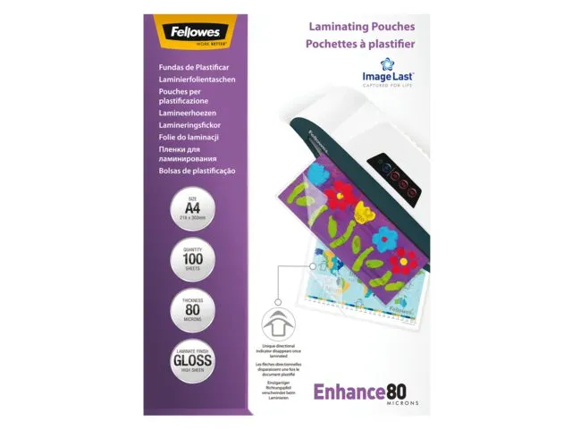 Lamineerhoes Fellowes A4 80 Micron glanzend