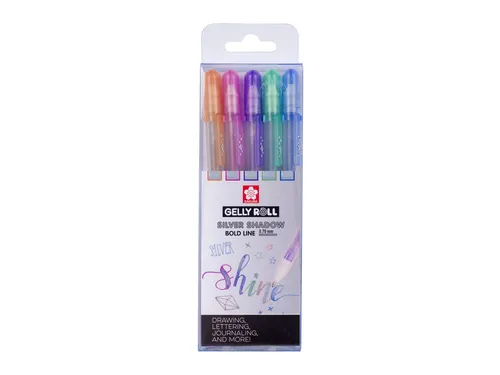 Gelschrijver Sakura Gelly Roll 0.7mm Silver Shadow 5 stuks