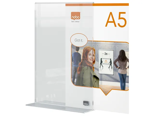 Infobord Nobo Premium Plus A5 acryl vrijstaand