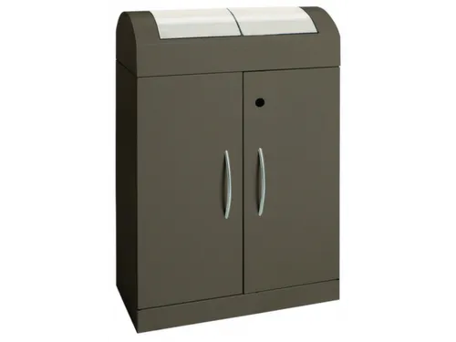 Afvalverzamelstation 2x45 Liter Romp Soft-Mokka Inworp Rvs