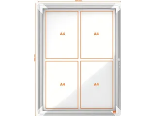 Vitrine buitenvitrine voor 4 x A4 69,2 x 53,2 x 4,5 - 2