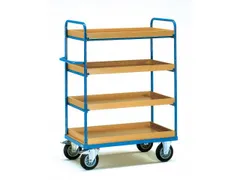 Etagewagens 8223 4 Etages Met Rand Hout 600kg 1200x800mm Ral5007