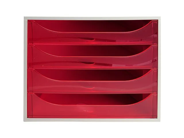 Ladenblok Ecobox 4 Laden A4+ Rood