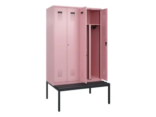 PBM-locker met bank,HxBxD 2120x1200x815mm,4vak,vak B 300mm