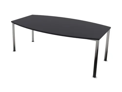 vergadertafel,HxBxD 740x2000x1200mm,vatvormig,CC-zwart