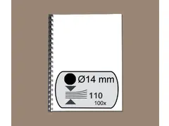 Bindrug GBC 14mm 21-rings A4 zwart 100stuks