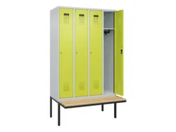 locker met bank,HxBxD 2120x1200x815mm,4vak,vak B 300mm,cilinderslot