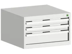 ladekast HxBxD 400x650x525mm 3laden RAL7035 front RAL7035