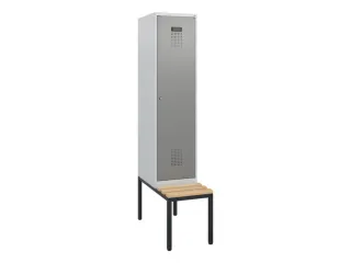 locker met bank,HxBxD 1950x400x815mm,1vak,vak B 400mm,cilinderslot - 2