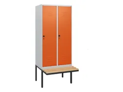 locker met bank,HxBxD 1950x800x815mm,2vak,vak B 400mm,draaigrendel