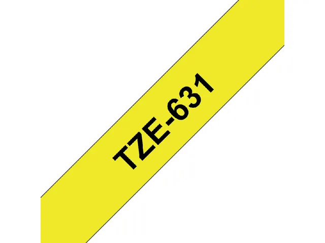 Ruban de lettrage Brother P-Touch TZe-631 standard 12mm noir sur jaune