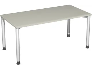 Bureau 4-Poot Hxbxd 680-800X1600X800Mm Ronde Buis Lichtgrijs - 4