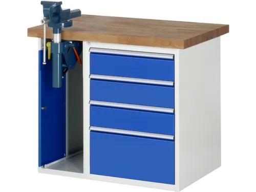 werkbank,HxBxD 890x1000x700mm,beukblad,draagverm. 750kg,2containers