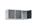 opzetkast,v. locker,3vak.,vak B 400mm,HxBxD 500x1200x500mm