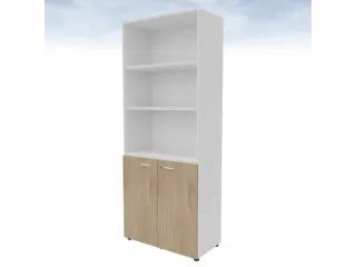 kantoorkast,HxBxD 2140x860x450mm,4xhouten vloer,5ordnerhoogte,romp wit - 3