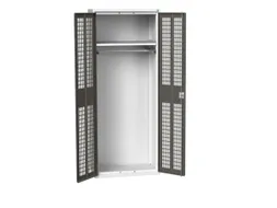 Lockerkast 2000x800x550mm 1 vak, dubbele ventilatiedeur, RAL7016