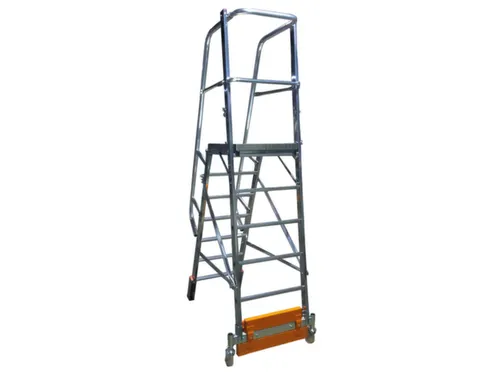 verrijdbare treden-platformladder,eenzijdig,7trede(n),stand H 1,65m
