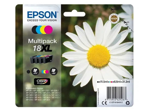 Epson 18XL T1816 Inktcartridges Zwart + 3 Kleuren XL