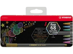 Pen 68 metallic viltstift 8 kleuren metalen