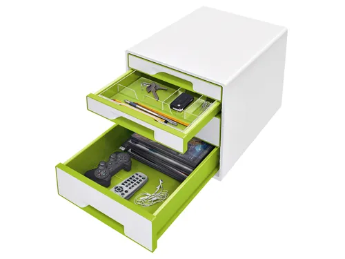 Ladenblok Leitz WOW Cube 4 laden wit/groen