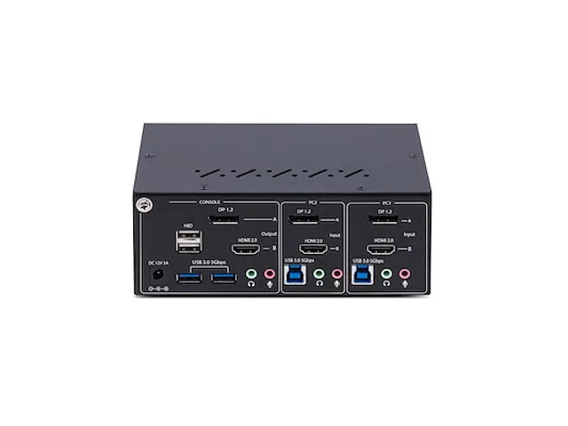 2-Port Dual-Monitor DisplayPort en HDMI KVM Switch