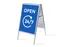 Stoepbord A1 complete set met print 'Open 24/7' Blauw