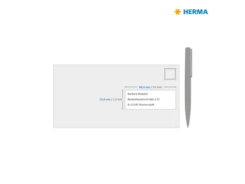 HERMA 10303 Verwijderbare etiketten A4 88,9x33,8mm Wit 1600 stuks