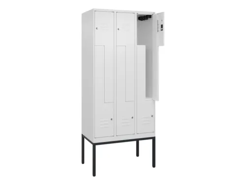 Z-garderobekast,HxBxD 2120x900x500mm,vak B 150/300mm,cil.-slot