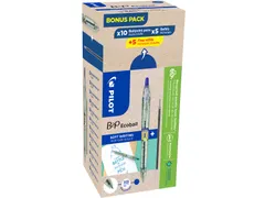 Balpen Pilot B2P Ecoball Begreen 1.6mm Extra Breed Blauw 10 stuks