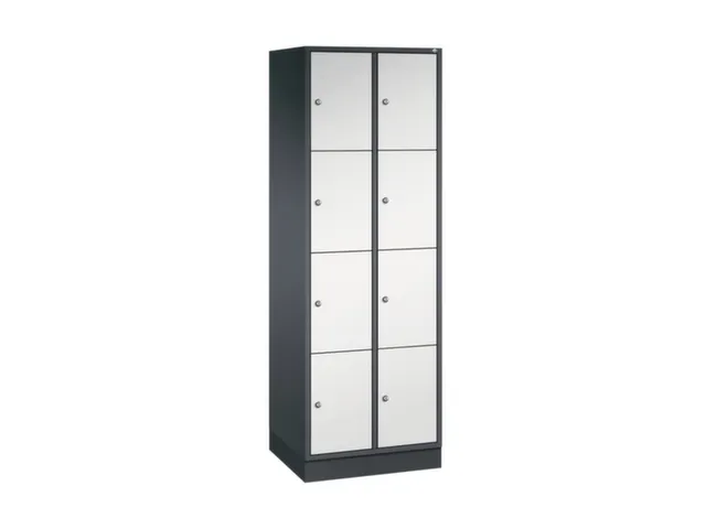 lockerkast,RAL 7021/RAL 7035,HxBxD 1950x620x500mm,2x4vakken,cil.-slot
