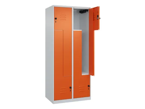 Z-garderobekast,HxBxD 1850x800x500mm,vak B 200/400mm,draaigrendel