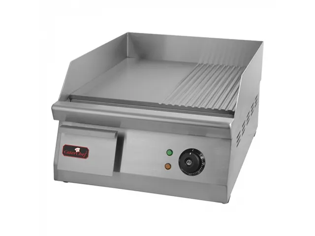 CaterChef Bak/grillplaat midi 1/2 glad -1/2 geribbeld