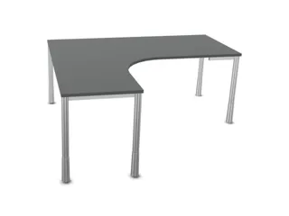 In hoogte verstelbaar bureau in vrije vorm,MS-donkergrijs - 2