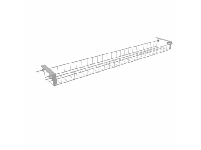 kabelbak,v. bureau,HxBxD 70x2000x160mm,v. tafel B 2000mm,zilverkleurig